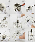 Step-by-step assembly of Modern Cylindrical Pendant Light With Dual Shade In Brushed Nickel And Clear Glass For Kitchen Island Sink Dining Room Bar And Foyer Sleek Industrial Style Lighting For Modern Kitchens And Dining Areas
