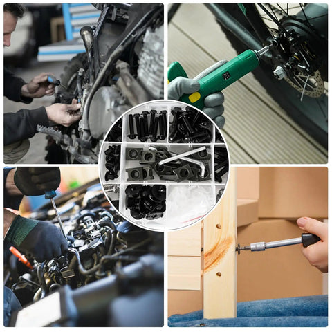 195 Piece Stainless Steel Motorcycle Fairing Bolt Kit M5 M6 Universal Fit For Sportbike Windscreen Screws Fasteners Clips