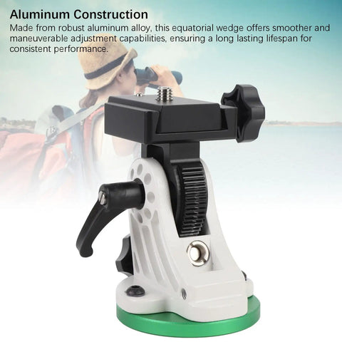 Rock Solid Aluminum Alloy Equatorial Wedge Mount With 90 Degree Latitude Base And Three Eighths Inch Thread Portable Tracking Platform For Telescopes And Photo Gear Smooth Axis Alignment For Astronomy Accessories on display