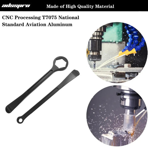 Off Road Motorcycle Tire Lever Tool Kit With Hex Wrench Set Aluminum 7075 CNC Machined Alloy Construction with spanner view