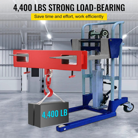 Red Forklift Lifting Hook 4400 LB Capacity Heavy Duty Hoist With Swivel Hook Two Large T Screws Forklift Lifting Attachment For Mobile Crane Use Durable Carbon Steel Powder Coated, red forklift attachment lifting 4,400 lb box