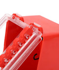Close-up of Portable Wall Mount Group Lock Box For Lockout Tagout, 8 Hole Key Station with transparent panel and durable ABS