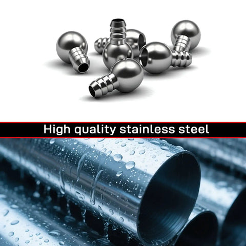 Close-up of polished 304 stainless steel materials for Stainless Steel Pro Grade Foam Cannon Filters 6 Pack for Standard 1 Quarter Inch Pressure Washer Lances.