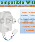 Condenser Fan Motor Replacement For Frigidaire Electrolux Refrigerators Noisy Fridge Fix Upgrade 242018301 shown with connector