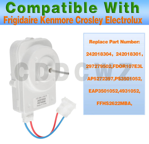 Condenser Fan Motor Replacement For Frigidaire Electrolux Refrigerators Noisy Fridge Fix Upgrade 242018301 shown with connector