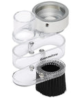 Dust Shoe For CNC Router 52mm Spindle Motors Clear ABS Shield fits 300W-500W machines with black brush and hose adapter