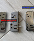Top Shelf Two Panel Sliding Patio Door Lock And Receiver Kit Replacement For Smooth Gliding Exterior Security Latch showing upgrade comparison.