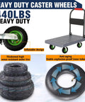 8 Inch Pneumatic Caster Wheels Set Of Four Heavy Duty Air Tire Rubber Casters With Two Fixed And Two Swivel Rollers For Hand Trucks Lawn Wagons, featuring inflatable design and robust tire.