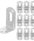 Heavy Duty Iron Right Angle Corner Brackets Set 90 Degree Rounded Design Silver Shelf Supports For Cabinets Bookcases And DIY Furniture Projects 10 Pieces Built Tough Lasts Long