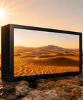 Slick Outdoor Commercial Wall Mount Digital Signage Player 21.5 Inch Led Display against desert landscape with sunlight.