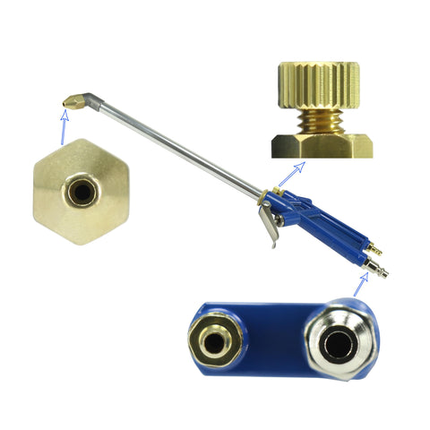 Components of Ergonomic Pneumatic Air Blow Gun With 40 Inch Hose For Engine Cleaning And Degreaser Sprayer, trigger and fittings
