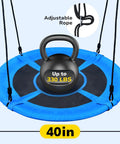 Backyard Slackline Swing Set With 40 Inch Saucer Swing Between Trees No Perfect Tree No Problem Easy Setup Outdoor Play Equipment