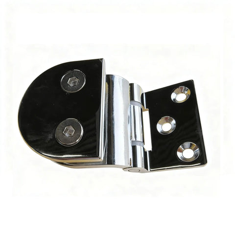 Built Tough Glass Door Hinge For 4 To 7mm Glass, Zinc Alloy Stainless Steel Construction, Heavy Duty Support For Wine Cabinets And Sauna Rooms, Easy Install, Durable Pearl Finish, 2 Pack close-up