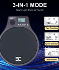 3 In 1 Portable Digital Drum Pad With Metronome Speed Detection And Tap Counter 10 Inch TPR Practice Pad for real-time tracking