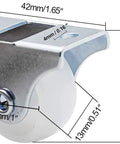 1-inch rigid caster wheel with metal top plate and white hard-plastic wheel; silver metal housing.
