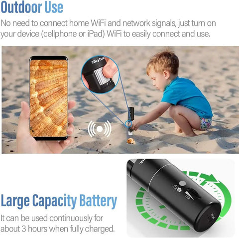 Grab And Go Portable Wireless Digital Microscope With WiFi And USB 50X To 1000X Magnification Handheld Microscope Camera With Adjustable Stand Compatible With iPhone Android iPad Windows Mac