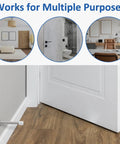 36 Pack Spring Door Stopper Set with Rubber Bumper Tips for Wall and Bottom of Door installed on living room wall