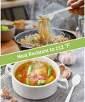 Heat-resistant 100% Compostable Heavy Duty Flatware Set, 200 Count No Plastic Spoons And Utensils for hot meals.
