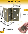 270 Degree Three Fold Half Surface Hinges Set Dope Durable Iron Retro Cabinet Hinges For Jewelry Boxes Chests Furniture