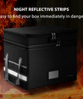 Boss Level Fireproof Multi Layer File Box With Lock Collapsible Portable Office Filing Organizer, black with reflective strips