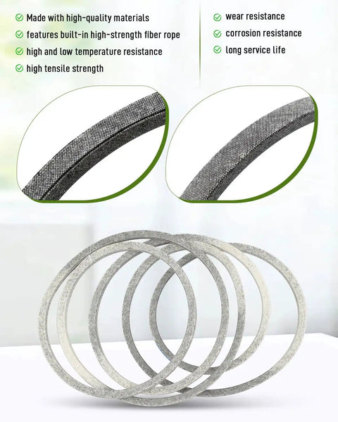 V Belt Replacement For Timecutter 34In Riding Mowers 75730TA 75734 77301, close-up of high-strength fiber rope and belts