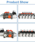Heavy Duty Five Spool Hydraulic Control Valve Beefed Up 3600 PSI 13 GPM SAE Ports Inlet Outlet For Tractors Loaders And Log Splitters
