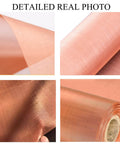 Close-up images of 99.9% Pure Copper Wire Mesh Screen Roll showing texture and detail, used for DIY projects and EMF shielding.