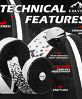 2 Pack Gradient Road Bike Bar Tape, Soft Grippy Handlebar Tape With UV Resistant Print, Premium PU EVA Foam Core, Black, Technical Features