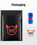 Packaging image of Swivel 6AN Female To 6AN Female Fitting Adapter Aluminum Red And Blue For High Pressure Hydraulic And Fuel Lines With 9/16-18 UNF Threads 1500 PSI Rating Operating From -40 To 250 Degrees F in bubble mailer