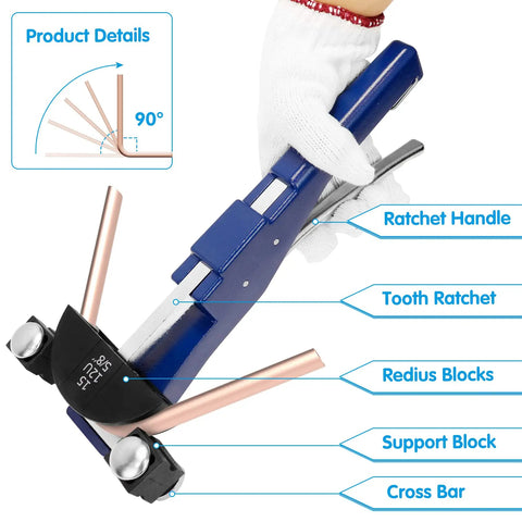 Ratcheting Tube Bender Kit For HVAC And Refrigeration Pros, Carry Case Included, Handles 1/4 To 7/8 Inch Copper And Aluminum Tubing, Easy 90 Degree Bends For Plumbing And Pipe Fittings, A Real Workhorse