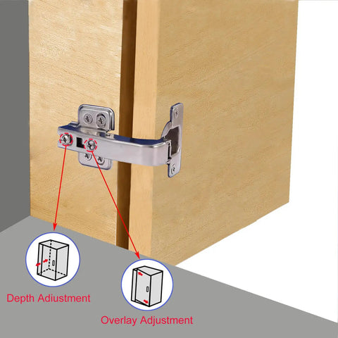 90 Degree Soft Close Cabinet Hinges for Blind Corner Cabinets, Detachable Chrome Finish Kitchen Door Hardware installed view