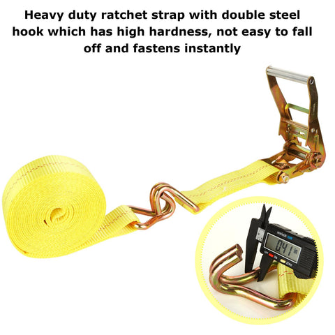 Heavy duty ratchet strap with double hook, 4 Pack 2 Inch Ratchet Straps 27 Ft Heavy Duty Tie Down Set With Double J Hooks 10000 Lbs Break Strength Cargo Straps