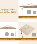 Offset Patio Umbrella Base For Purple Leaf Offset Umbrellas, Sand Or Water Fill, 32.2 Inch Square, Compatible with Cantilever Design