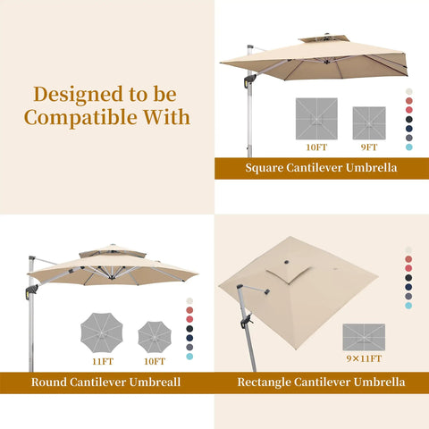 Offset Patio Umbrella Base For Purple Leaf Offset Umbrellas, Sand Or Water Fill, 32.2 Inch Square, Compatible with Cantilever Design