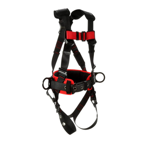 Black and red Construction Style Positioning Harness 1161308 All Day Comfort With Readjustment-Free D Ring, Job Site Ready Gear, Small