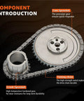 Gen 3 LS V8 Timing Chain Kit Beefed-Up Performance For 4.8L 5.3L 6.0L Engines showing cam sprocket and crank sprocket.