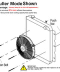 Beat The Heat Shop Grade 12 Inch Curved Electric Radiator Cooling Fan Push Pull Rig With Bolt On Mount Kit Two Pack, puller fan mode diagram.