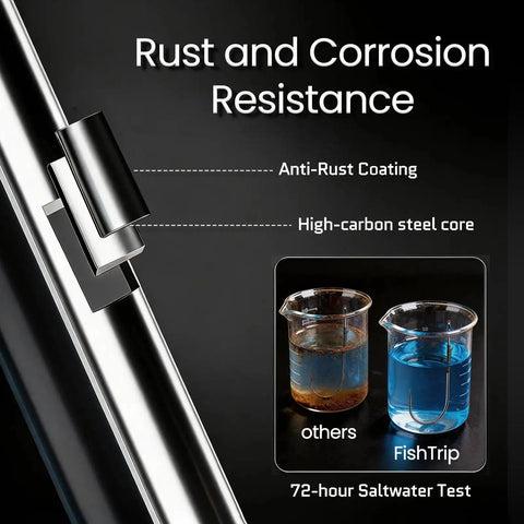 Baitholder Worm Hooks 30 Pcs 3X Strong Long Shank with anti-rust coating and high-carbon steel core comparison test Beakers