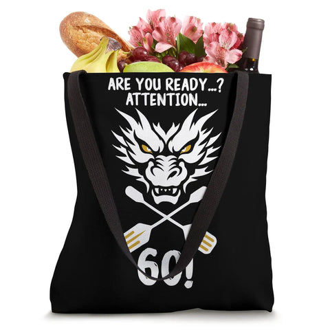 Dragon Boat Racing Tote Bag For Paddlers Dragonboating Gear For Men And Women Synchronous Paddling Enthusiasts Cool Dragon Boat Club Accessory with dragon face graphic and paddles design, filled with groceries.