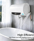 Wall Mounted Electric Tank Water Heater Boasts Kickin Hot Water Flow For Quick Showers And Cooking Tasks Featuring Fast Heating Elements And Spacious Capacity.