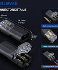 Heavy Duty Double Wire Plug Connectors 20 Pack With Secure Snap Locking Buckles 18 To 16 Awg showing dimensions and features.