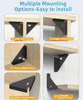 Bulletproof Heavy Duty Triangle Corner Brace Brackets For Wood Furniture Repair, Black Steel Supports in various mounting options.
