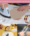 66 Piece Pro Grade Sublimation Shirts Tool Kit With Round Neck And V Neck Alignment Rulers 12 By 16 Inch Teflon Sheets