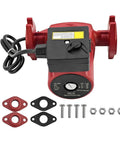 Heavy Duty Hot Water Circulator Pump Compatible With Grundfos Ups50 60F Featuring Solid Cast Iron Housing And Three Speed Motor Runs Smooth And Gets That Water Flowing Fast, with accessories.