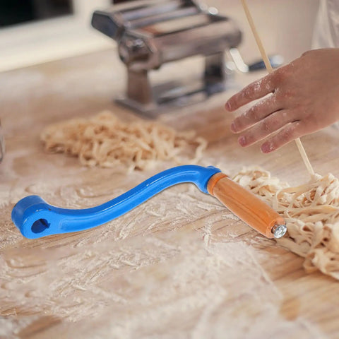 Replacement Pasta Machine Crank Handle With Wood And Iron Build For Smooth Operation And Easy Maintenance Keeps Your Pasta Game Strong For Daily Home Cooking And Small Restaurant Use Precision Fit For Reliable Pasta Making Accessories, blue wood handle
