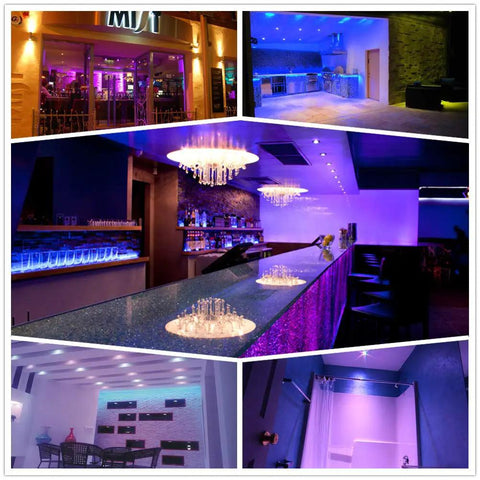 Pack Of 10 LED Color Changing Recessed Downlight Kit With Remote Control Easy Install 3W RGB Ceiling Light in vibrant bar settings
