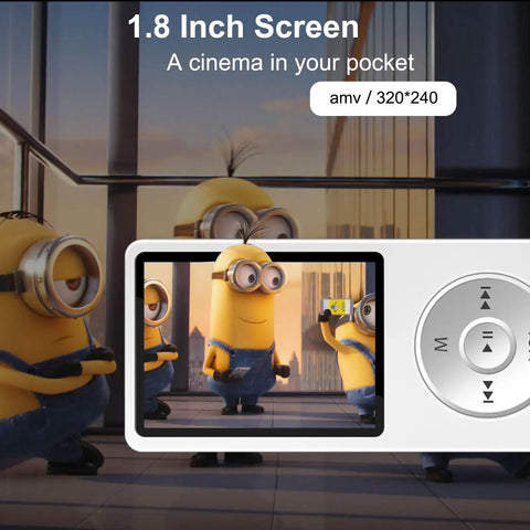 Bluetooth MP3 Player With Dope Built In Speaker And 64GB Card displaying cartoon on 1.8 inch screen