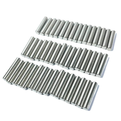 5mm x 25mm Metal Dowel Pins 50 Pack For Wood Furniture And Shelves, M5 Shelf Pegs, Alloy Steel Dowels, Precise Ground Finish visible in rows