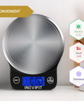 Digital Kitchen Scale For Precision Weighing, 13 Lb 6 Kg Capacity, Multifunction Food Scale In Clean Black Stainless Steel