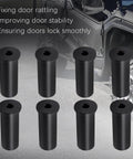 Hard Hitting Door Bushing Kit For Honda Pioneer Rattle Fix 8 Piece Upgrade shown with black bushings and UTV background